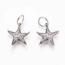 Tibetan Style Alloy Pendants, Starfish/Sea Stars