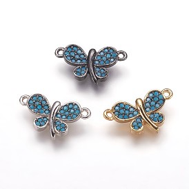 Коннекторы, латунь, кубический цирконий, бабочка