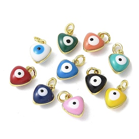 Латунь эмаль прелести, с целью перехода в кольце, без свинца и без кадмия, реальный 18 k позолоченный, сердце с оберегом от сглаза