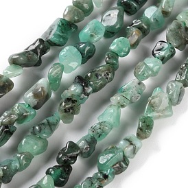 Natural Emerald Beads Strands, Nuggets, Tumbled Stone