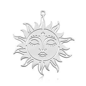 Pendentifs en acier inoxydable, Coupe au laser, soleil