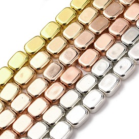 Стеклянные бусины с гальваническим покрытием , прямоугольные