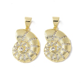 Латунные микро проложить кубического циркония подвески, Спиральные раковины, стойки покрытие, долговечный, без кадмия и без свинца