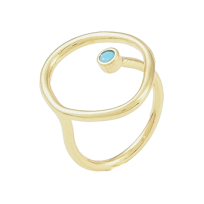 Ring 304 Stainless Steel Cuff Rings for Women, with Cubic Zirconia