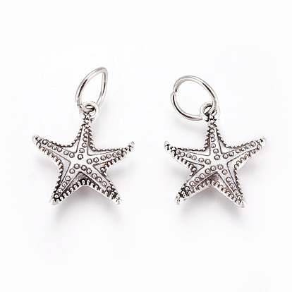 Tibetan Style Alloy Pendants, Starfish/Sea Stars