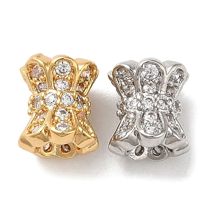 Латунные микро проложить кубического циркония бусы, без кадмия, без никеля и без свинца, колонка