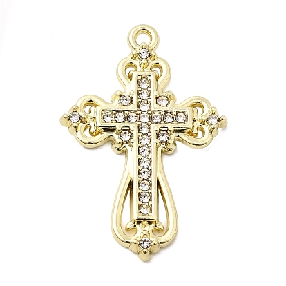 Подвески из сплава и страза, крест прелести, стойки покрытие