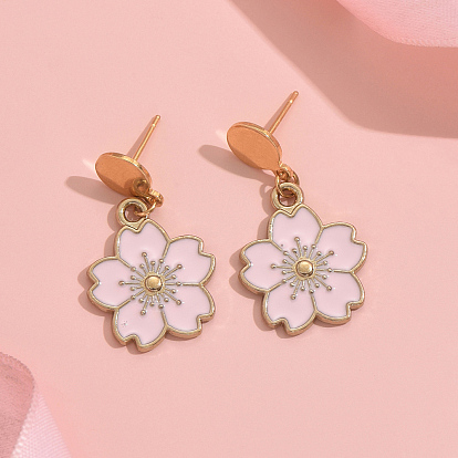 Элегантные серьги-гвоздики с цветками, 201 подарок на День святого Валентина из нержавеющей стали