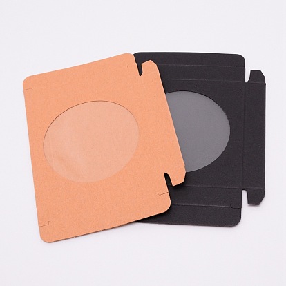 Boîte de papier kraft créative pliable, boîtes de faveur de mariage, boîte de faveur, boîte cadeau en papier, avec fenêtre transparente, rectangle