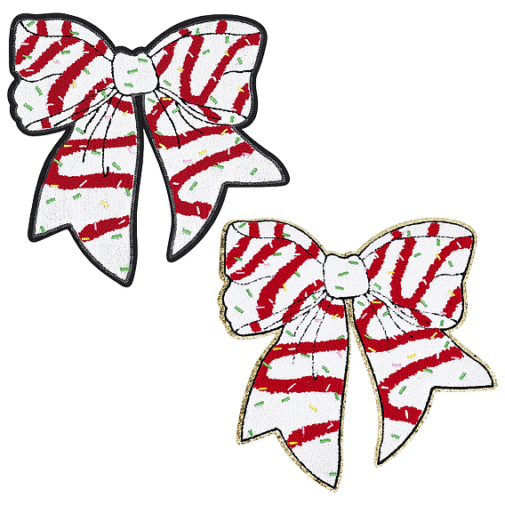 2 шт. 2 цветные полиэфирные нитки на заплатках, термоклей, аксессуары для костюма, аппликация, бантом