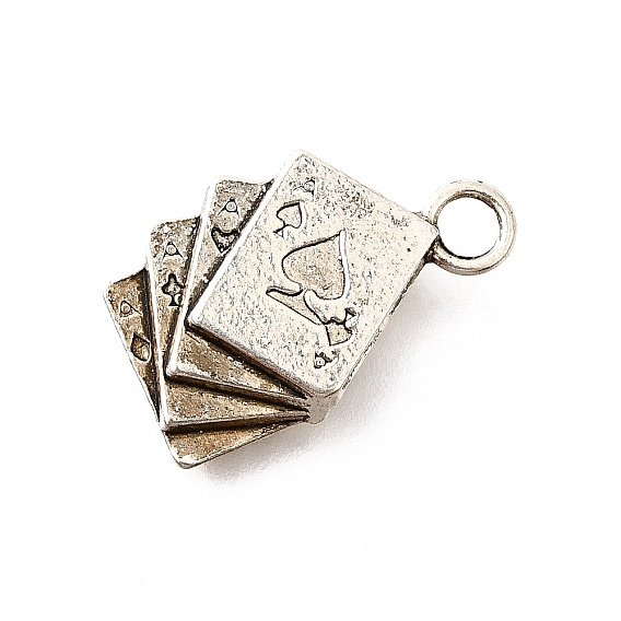 Сплавочные подвески тибетского стиля, без кадмия и без свинца, Игральные карты форма брелоки