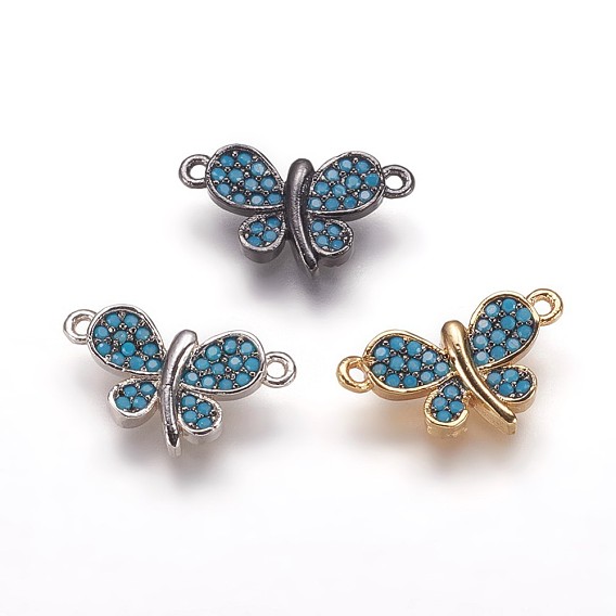 Коннекторы, латунь, кубический цирконий, бабочка