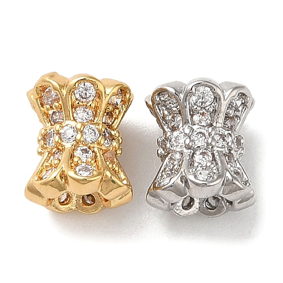 Латунные микро проложить кубического циркония бусы, без кадмия, без никеля и без свинца, колонка