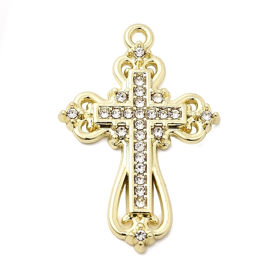 Подвески из сплава и страза, крест прелести, стойки покрытие