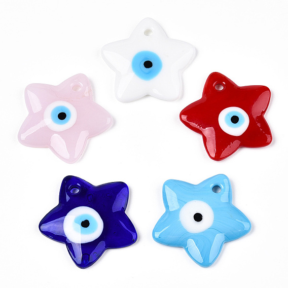 Подвески лэмпворк ручной работы, звезда с дурным глазом