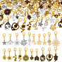 100 Décorations pendentifs en alliage de fleurs (pièces), avec alliage homard fermoirs pince