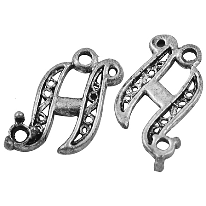 Letter Alloy Pendant Rhinestone Settings, Lead Free and Cadmium Free