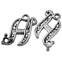 Letter Alloy Pendant Rhinestone Settings, Lead Free and Cadmium Free