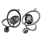Alloy Pendant Rhinestone Settings, Lead Free and Cadmium Free, 38x23x2.5mm, Hole: 1mm