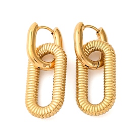 304 Stainless Steel Oval Hoop Earrings for Women