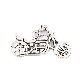 Tibetan Style Zinc Alloy Motorcycle Pendants, Lead Free & Cadmium Free, 17.5x24.5x2mm, Hole: 1mm, about 294pcs/500g