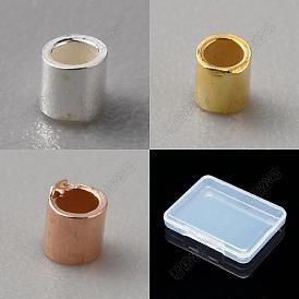 90pcs 3 couleurs 925 perles tubulaires en argent sterling, colonne