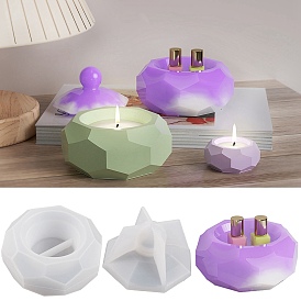 Moldes de copa de vela de silicona diy hexagonales facetados, moldes de cajas de almacenamiento, moldes de yeso de cemento de resina