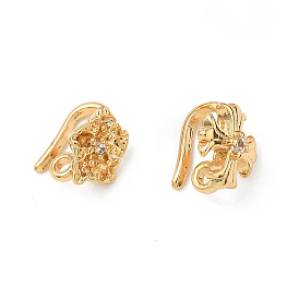 Плоские круглые застежки-кольца из латуни с микропаве из кубического циркония, без никеля 