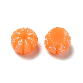 Cabochons décodés alimentaires imitation résine opaque, forme orange