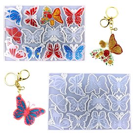 Butterfly DIY Pendant Food Grade Silicone Molds, for Keychain Making, Resin Casting Molds, For UV Resin, Epoxy Resin Jewelry Making