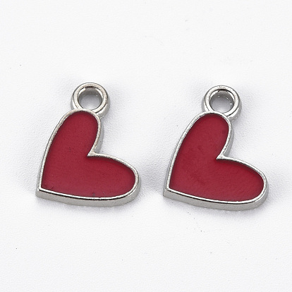 Стойки обшивки сплава эмали подвески, без кадмия и без свинца, платина, сердце