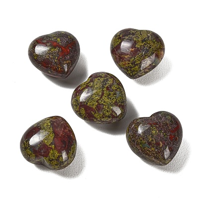 Natural Dragon Blood Heart Love Stone, Healing Pocket Palm Stone for Reiki Balancing