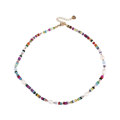 Colliers de perles en agate naturelle et en laiton pour femmes