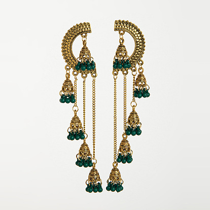 Серьги сплава, серьги с кисточками в индийском стиле