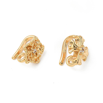 Плоские круглые застежки-кольца из латуни с микропаве из кубического циркония, без никеля 