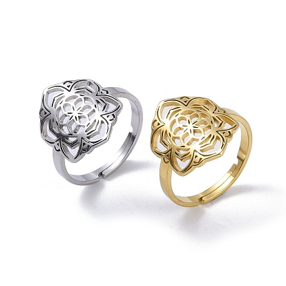 201 регулируемые кольца из нержавеющей стали, цветок