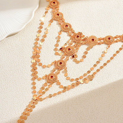 Многослойный головной убор с кисточками из латуни в арабском стиле, элегантный винтажный аксессуар для волос в виде французской цепочки