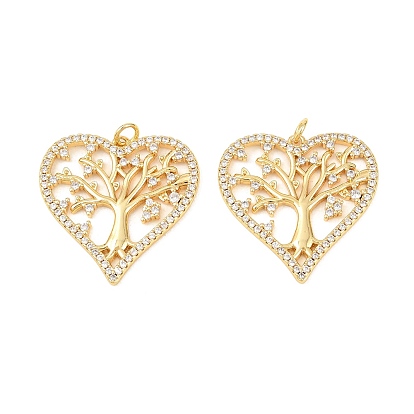 Латунные микропаве прозрачные подвески с фианитом, сердце прелести, стойки покрытие, долговечный, без свинца и без кадмия