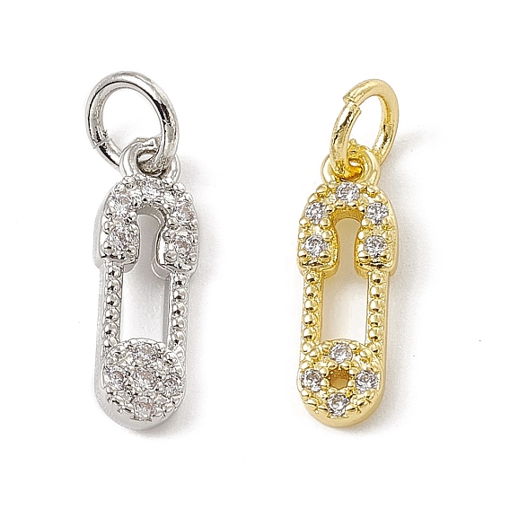 Латунные микро проложить кубического циркония прелести, без кадмия и без свинца, с прыжковых колец, прелести английских булавок