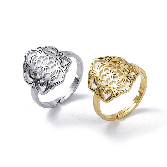 201 регулируемые кольца из нержавеющей стали, цветок