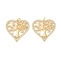Латунные микропаве прозрачные подвески с фианитом, сердце прелести, стойки покрытие, долговечный, без свинца и без кадмия