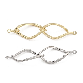 Brass Connector Charms, Twisted Leaf Links