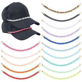 15 шт. акриловые прямоугольные звенья цепи HAP, Сплав с застежками когтя омара