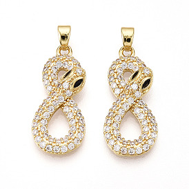 Латунные микро проложить кубического циркония подвески, без кадмия и без свинца, змеиные чары