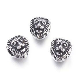 304 Stainless Steel Beads, Lion Head