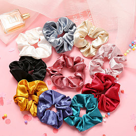 Solid Color Scrunchies Candy-Colored Hair Ties for Girls Ponytail Holder Accessories