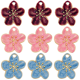 9 шт. 3 цвета 304 эмалированные подвески из нержавеющей стали, , реальный 18 k позолоченный