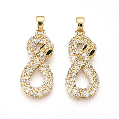 Латунные микро проложить кубического циркония подвески, без кадмия и без свинца, змеиные чары