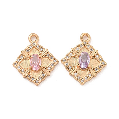 Латунные микро проложить кубического циркония подвески, ромб
