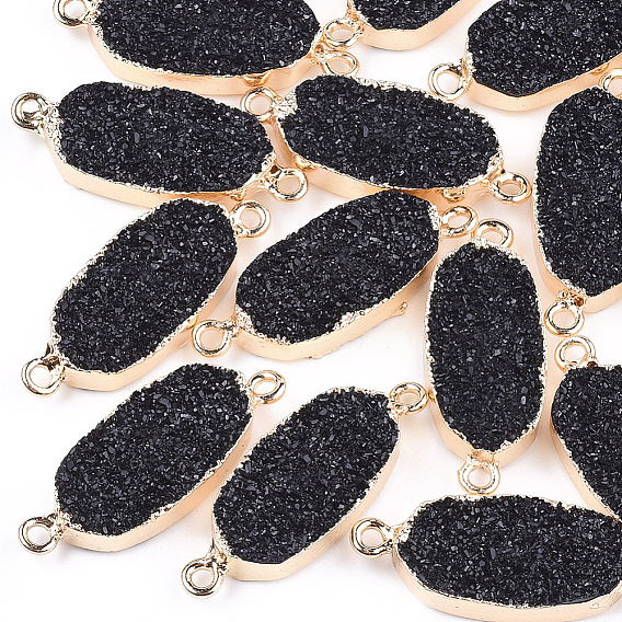 Разъемы гальванических друзы, с железной фурнитурой, овальные, золотой свет